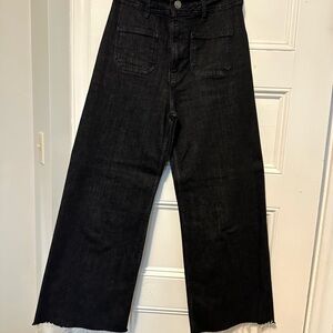 Zara Black Wide Leg Jeans New